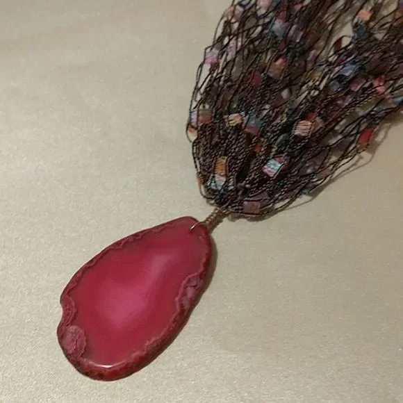 Ladder Ribbon, Hand Crocheted Necklace! - Picture 3 of 9